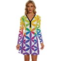 Heart Energy Medicine Long Sleeve Deep V Mini Dress  View1