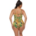 Unusual Peacock Drawn With Flame Lines Retro Full Coverage Swimsuit View4