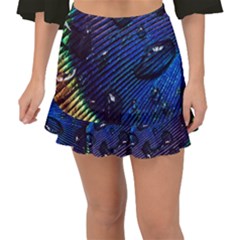 Peacock Feather Retina Mac Fishtail Mini Chiffon Skirt by Ket1n9