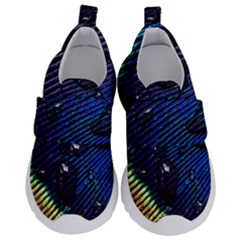 Peacock Feather Retina Mac Kids  Velcro No Lace Shoes by Ket1n9