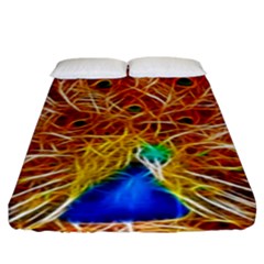 Fractal Peacock Art Fitted Sheet (king Size) by Ket1n9