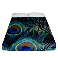 Feathers Art Peacock Sheets Patterns Fitted Sheet (queen Size) by Ket1n9