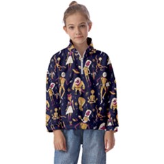 Alien Surface Pattern Kids  Half Zip Hoodie by Ket1n9