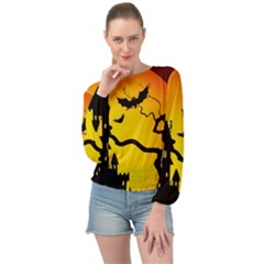 Halloween Night Terrors Banded Bottom Chiffon Top by Ket1n9