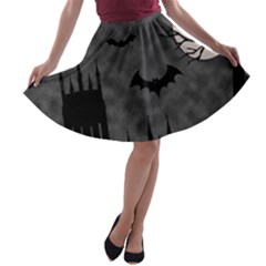 Halloween Background Halloween Scene A-line Skater Skirt by Ket1n9