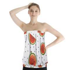 Seamless Background Pattern-with-watermelon Slices Strapless Top by Ket1n9