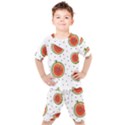 Seamless Background Pattern-with-watermelon Slices Kids  T-Shirt and Shorts Set View1