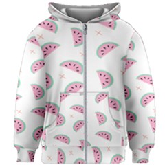 Fresh Watermelon Slices Texture Kids  Zipper Hoodie Without Drawstring by Ket1n9