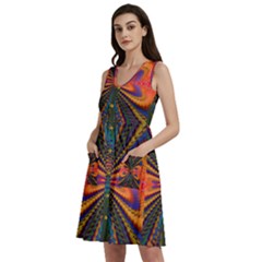 Casanova Abstract Art-colors Cool Druffix Flower Freaky Trippy Sleeveless Dress With Pocket by Ket1n9