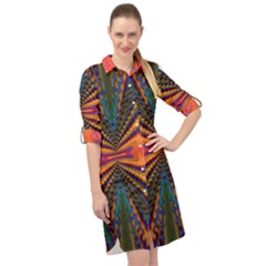 Casanova Abstract Art-colors Cool Druffix Flower Freaky Trippy Long Sleeve Mini Shirt Dress by Ket1n9