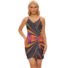 Casanova Abstract Art-colors Cool Druffix Flower Freaky Trippy Wrap Tie Front Dress by Ket1n9