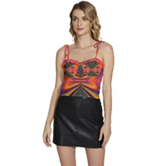 Casanova Abstract Art-colors Cool Druffix Flower Freaky Trippy Flowy Camisole Tie Up Top by Ket1n9