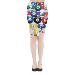 Racked Billiard Pool Balls Midi Wrap Pencil Skirt by Ket1n9