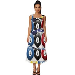 Racked Billiard Pool Balls Square Neckline Tiered Midi Dress by Ket1n9