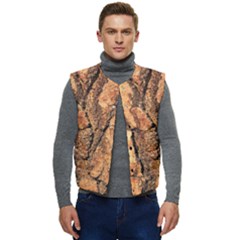 Bark Texture Wood Large Rough Red Wood Outside California Men s Button Up Puffer Vest	 by Ket1n9