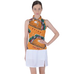 Seamless Pattern With Taco Women s Sleeveless Polo T-shirt by Ket1n9