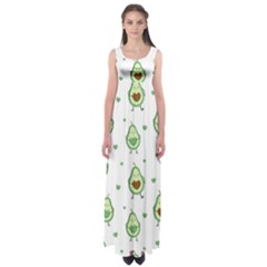 Cute Seamless Pattern With Avocado Lovers Empire Waist Maxi Dress by Ket1n9