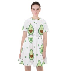 Cute Seamless Pattern With Avocado Lovers Sailor Dress by Ket1n9