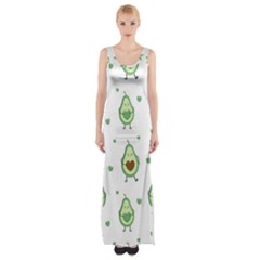 Cute Seamless Pattern With Avocado Lovers Thigh Split Maxi Dress by Ket1n9