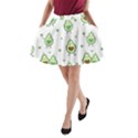 Cute Seamless Pattern With Avocado Lovers A-Line Pocket Skirt View1