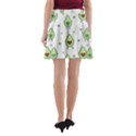 Cute Seamless Pattern With Avocado Lovers A-Line Pocket Skirt View2