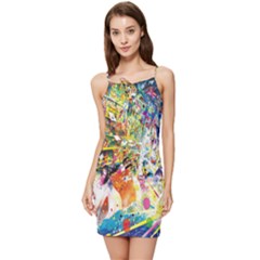 Multicolor Anime Colors Colorful Summer Tie Front Dress by Ket1n9