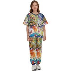 Multicolor Anime Colors Colorful Kids  T-shirt And Pants Sports Set by Ket1n9