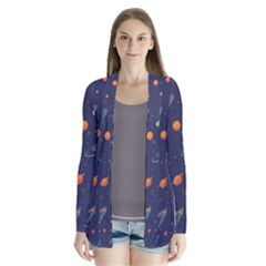 Space Galaxy Planet Universe Stars Night Fantasy Drape Collar Cardigan by Ket1n9