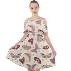 Another Monster Pattern Cut Out Shoulders Chiffon Dress by Ket1n9