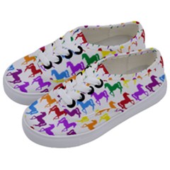 Colorful Horse Background Wallpaper Kids  Classic Low Top Sneakers by Hannah976