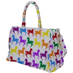 Colorful Horse Background Wallpaper Duffel Travel Bag by Hannah976