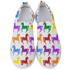 Colorful Horse Background Wallpaper Men s Slip On Sneakers by Hannah976