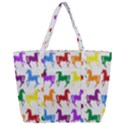 Colorful Horse Background Wallpaper Zip Up Canvas Bag View3