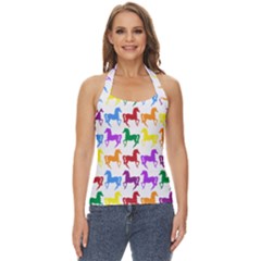 Colorful Horse Background Wallpaper Basic Halter Top by Hannah976