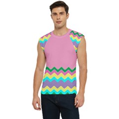 Easter Chevron Pattern Stripes Men s Raglan Cap Sleeve T-shirt by Hannah976