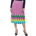 Easter Chevron Pattern Stripes Classic Velour Midi Skirt  View1