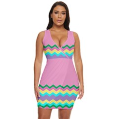 Easter Chevron Pattern Stripes Draped Bodycon Dress by Hannah976