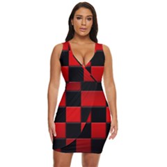 Black And Red Backgrounds- Draped Bodycon Dress by Hannah976