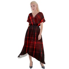 Black And Red Backgrounds Cross Front Sharkbite Hem Maxi Dress by Hannah976