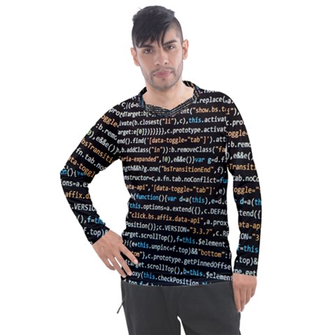 Close Up Code Coding Computer Men s Pique Long Sleeve T-shirt by Hannah976