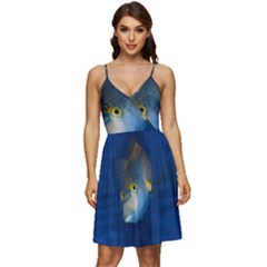 Fish Blue Animal Water Nature V-neck Pocket Summer Dress  by Hannah976