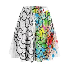 Brain Mind Psychology Idea Drawing High Waist Skirt by Ndabl3x