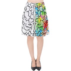 Brain Mind Psychology Idea Drawing Velvet High Waist Skirt by Ndabl3x