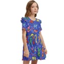 Grateful Dead Bears Pattern Kids  Frilly Sleeves Pocket Dress View2