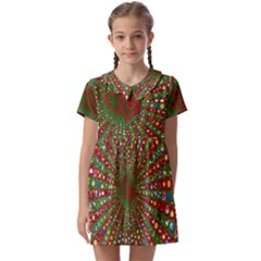 Emoji Hearts Valentine Universe Kids  Asymmetric Collar Dress by Paksenen