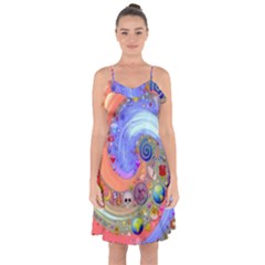 Swirl Vortex Emoji Cyclone Motion Ruffle Detail Chiffon Dress by Paksenen