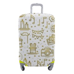 Birthday Party Seamless Pattern Gold Party Decor Elements Birthday Cake Gift Confetti Festive Event Luggage Cover (small) by Ket1n9