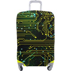 Circuits Circuit Board Yelow Luggage Cover (large) by Ndabl3x