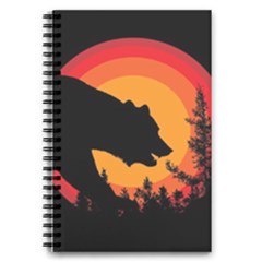 Forest Bear Silhouette Sunset 5 5  X 8 5  Notebook by Cendanart