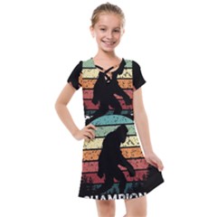 Monster Yeti Social Distance Monkey Kids  Cross Web Dress by Cendanart